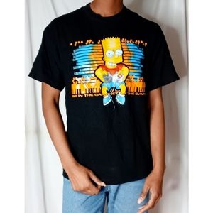 The Simpsons Bart Simpson In The Game Black Graphic Tee
